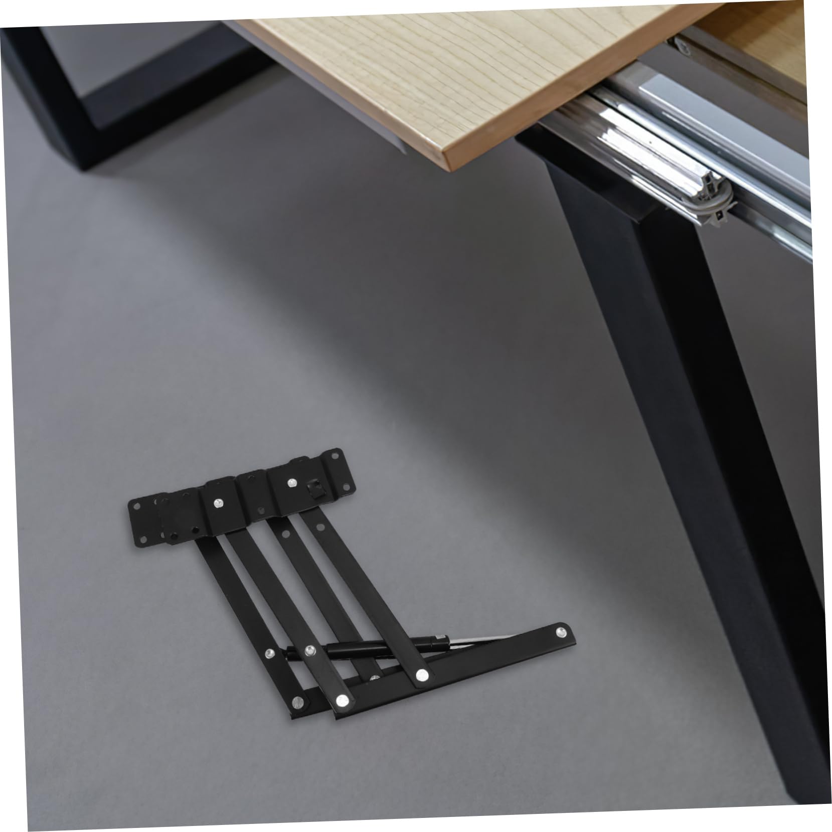 NUOBESTY Soporte de Mesa de Escritorio Gas Hidráulico 2piezas, Estructura de Hierro Resistente, Mecanismo Plegable para Sala y Dormitorio, Ahorro de Espacio