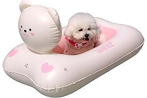 Adorable Pink Bear Dog Pool: A Summer Splash Zone for Your Furry Friend