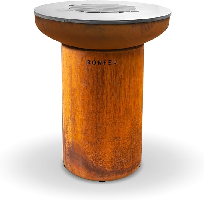 BonFeu BonBiza Óxido - Brasero Exterior - Acero - Jardineria - Brasero - Jardin - Estufa Exterior - Chimeneas Exterior Chimenea de Jardín Multifuncional - 80x80x100 cm