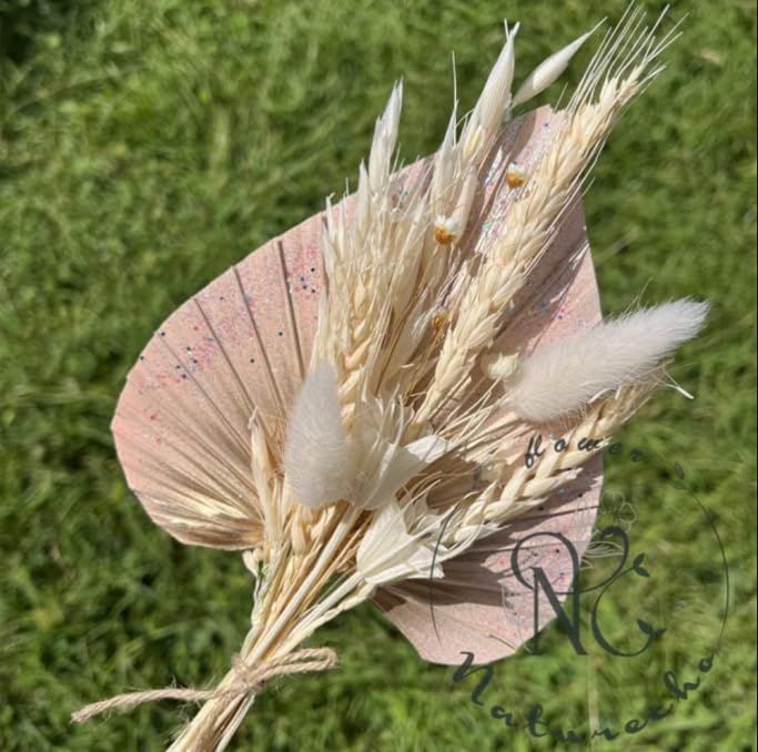 LYBA MOULDS Glittery Rose Pink Palm Leaf Dried Flower Bouquet-image-30
