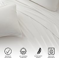 Vista 27 de Great Bay Home Cotton Jersey Knit Twin Sheet Set - Ultra-Soft, Stretchy, Heathered Melange Denim Blue Bed Sheets - Cozy, Soft T-Shirt Sheet &