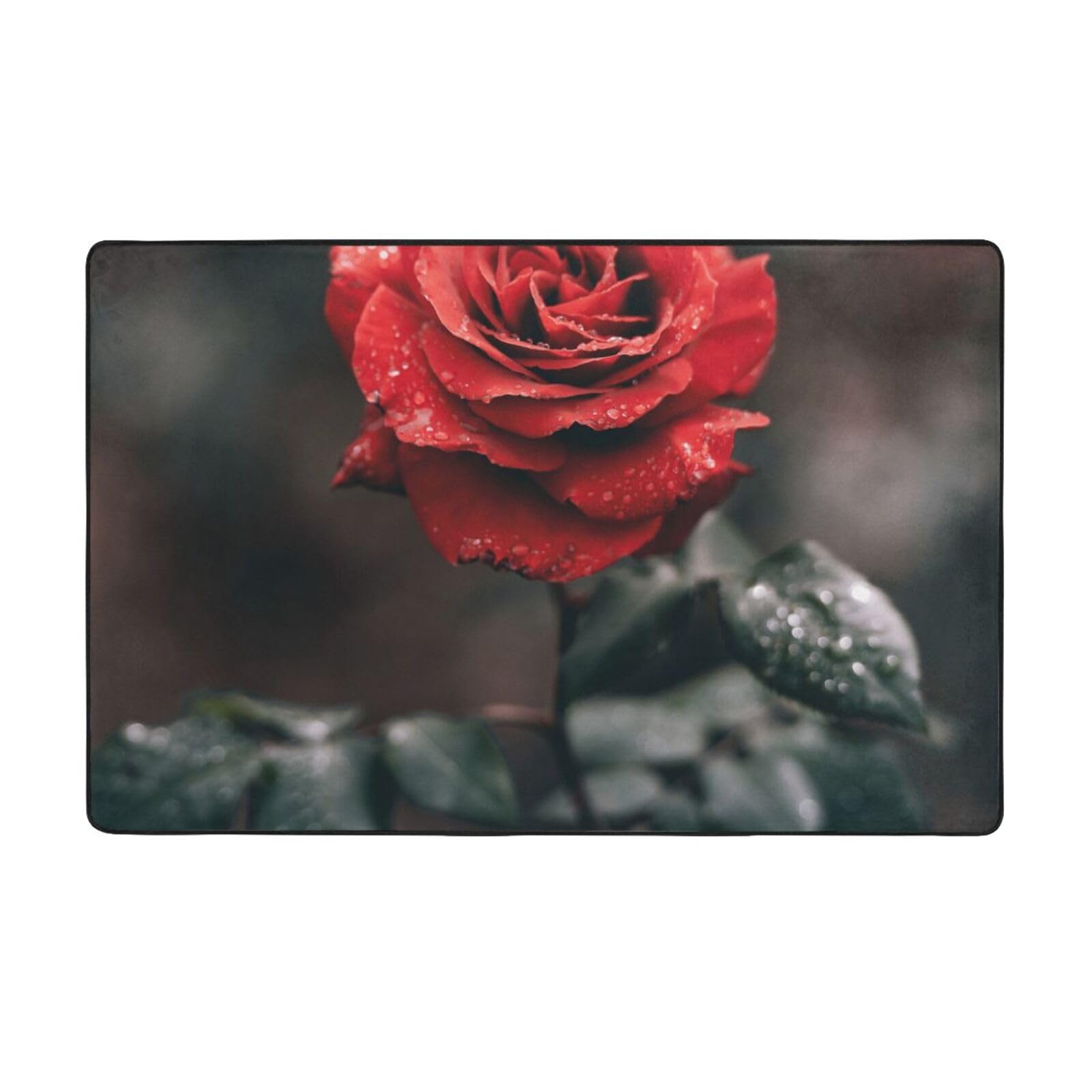 Tapis doux à imprimé de roses romantiques chaleureux
