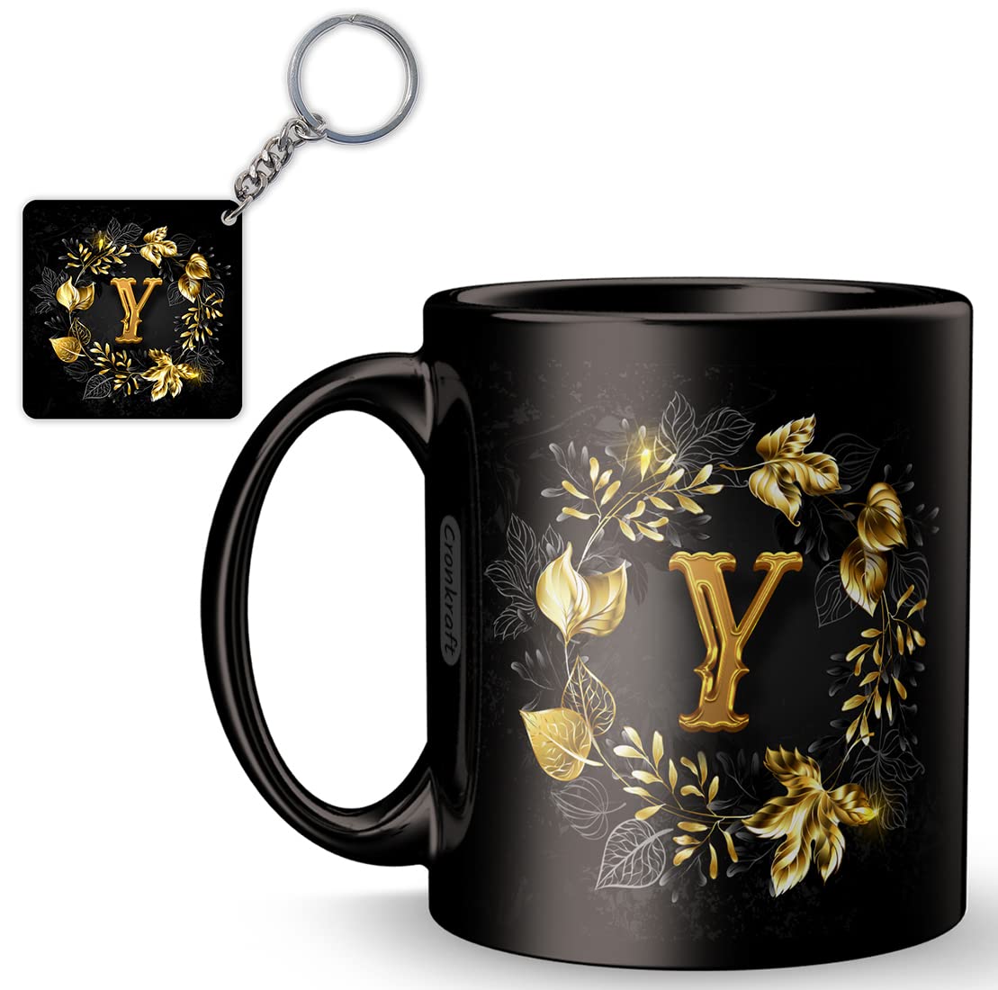 Cronkraft Creative Golden Alphabet Letter Y Printed Mug + Keychain,Gift for Love,Birthday,Wife, Husband, Girlfriend Boyfriend,Kids,Brother, Love,Valentines Day and Anniversary. (B09QJS9CJ9) Amazon Price History, Amazon Price Tracker