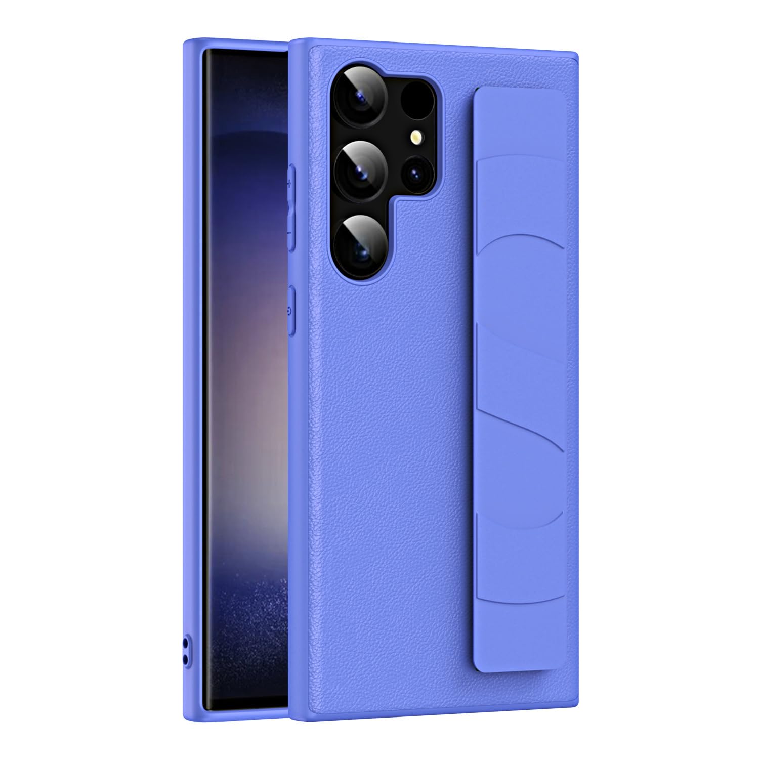 Etui do Samsung Galaxy S23ultra/S23plus/S23, opaska na nadgarstek miękka TPU odporna na wstrząsy ochronna obudowa telefonu dla kobiet dziewcząt, fioletowa, S23 6.1"