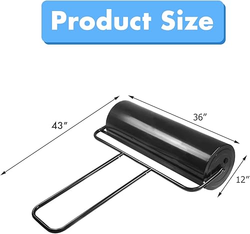 Miniatura 2 de COSTWAY Rodillo de césped de 17 galones, rodillo de césped de acero resistente, relleno de agua/arena, 36 x 12 pulgadas, negro