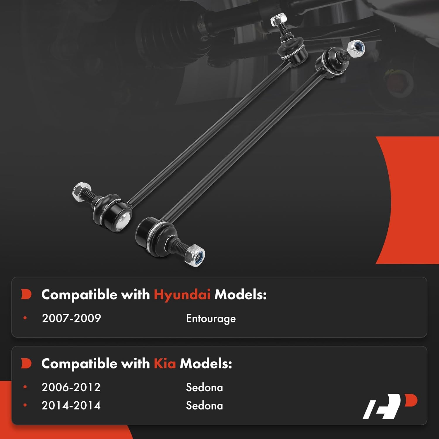 A-Premium 2 x Front Sway Bar Links Stabilizer Bar Links, Compatible with Kia Sedona 2006-2014, Hyundai Entourage 2007-2009