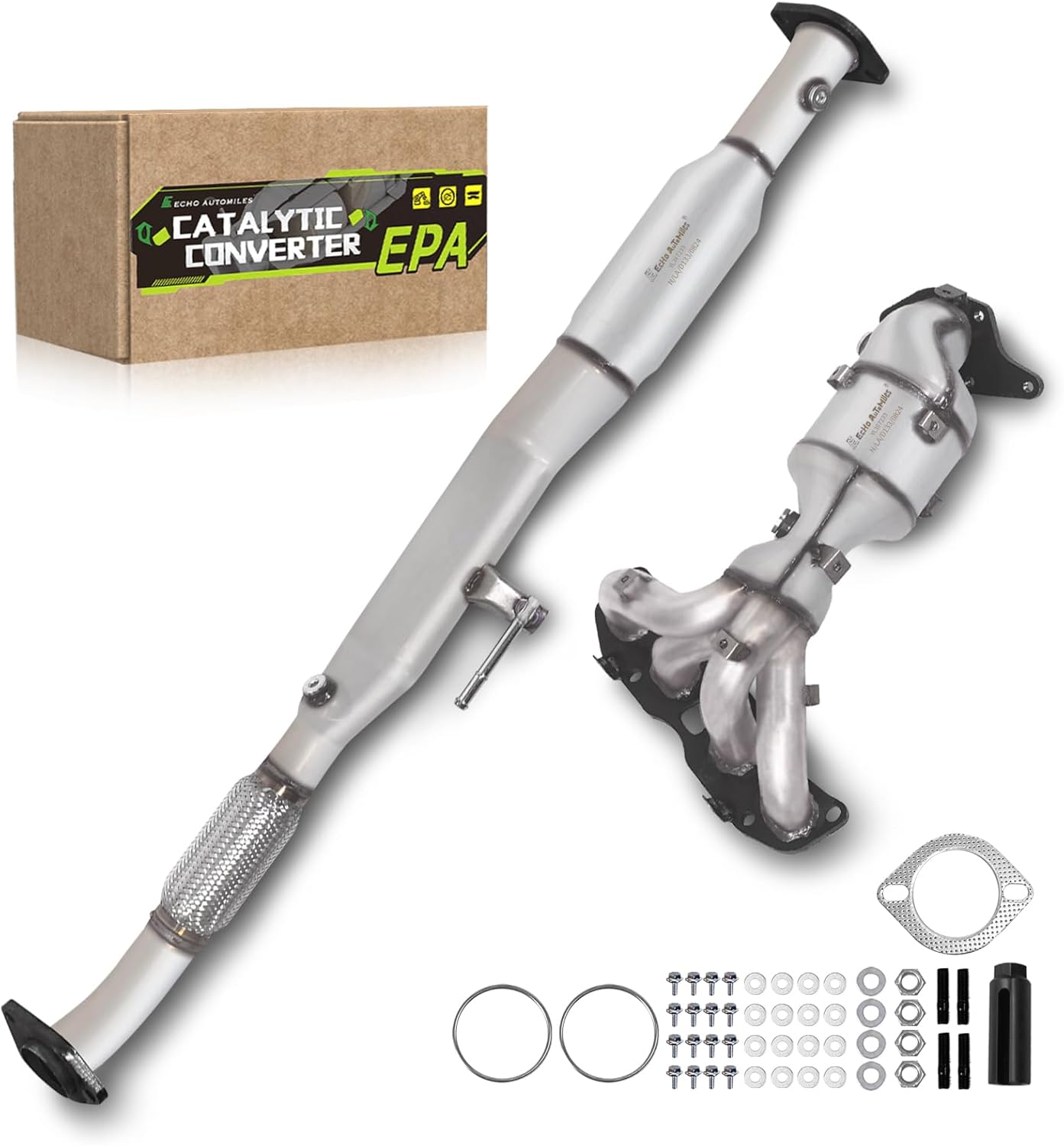 Front and Rear Catalytic Converter Compatible with 2007 2008 2009 2010 2011 2012 Nissan Altima L4 2.5L Catalytic Convertor EPA Compliant Nissan Altima 2007-2012