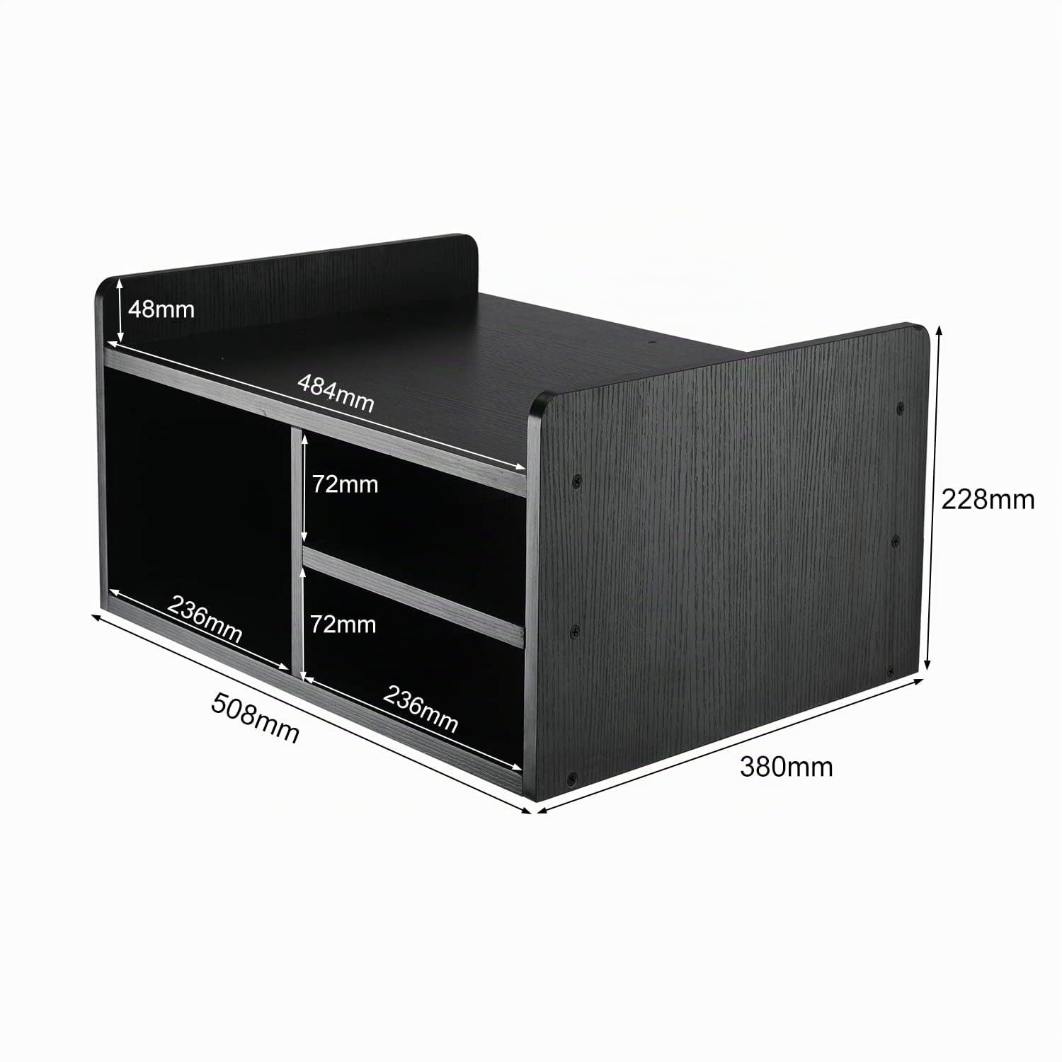 EasyPAG Druckerständer Schreibtisch Holz Druckerhalter Büro Organizer A4 Papierablage,Schwarz