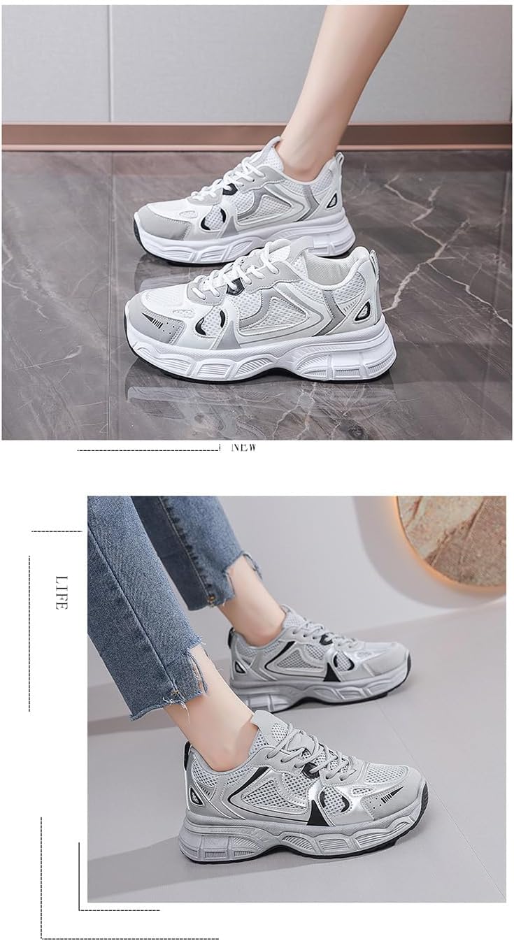 New Breathable mesh Sneakers Women's Korean Version of Versatile Platform Casual Running Shoes
