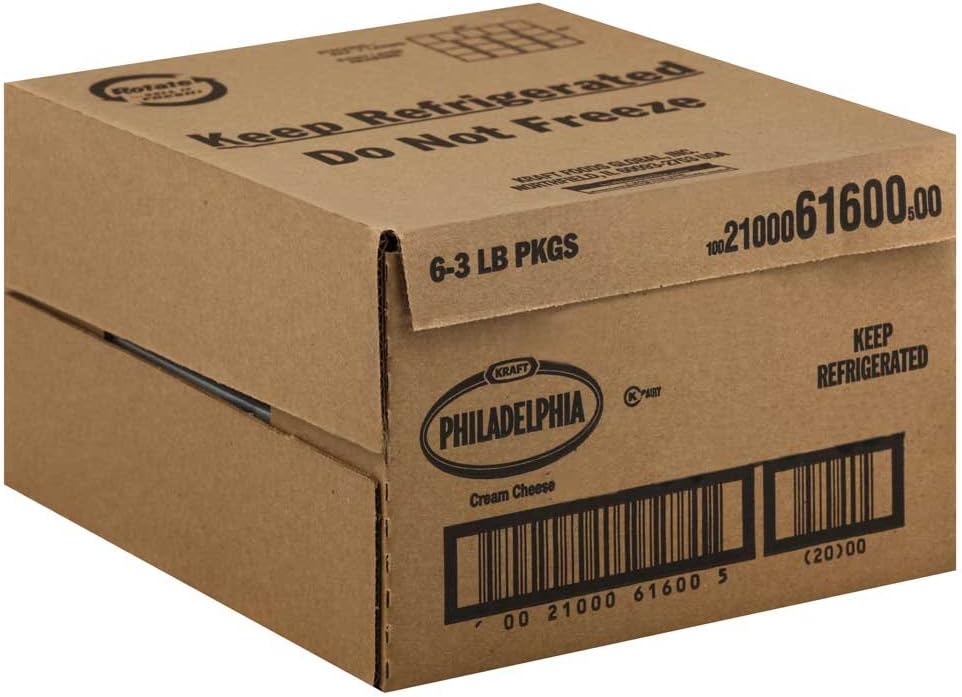 Kraft Philadelphia Original Cream Cheese Loaf, 3 Pound -- 6 per case.