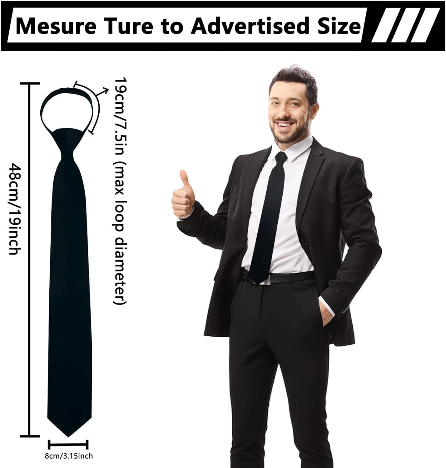 Mantieqingway Zipper Ties for Men Adjustable Men's Pretied Tie 6Pcs Stripe Necktie Zip on Tie for Wedding Office School