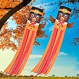YoleShy 2 Pcs Turkey Windsocks Outdoor Hanging 60' Thanksgiving Windsocks Outdoor Durable Fall...