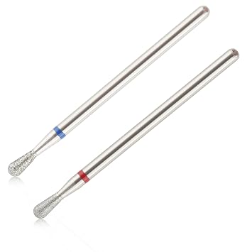 QUNZHAO 2Pcs Diamond Nail Drill Bits Carbide Conical Micro Cuticle Remover Bit for Under Nail Dead Skin Cleaning Cuticle Remove Nail Art Design Manicure 09 set