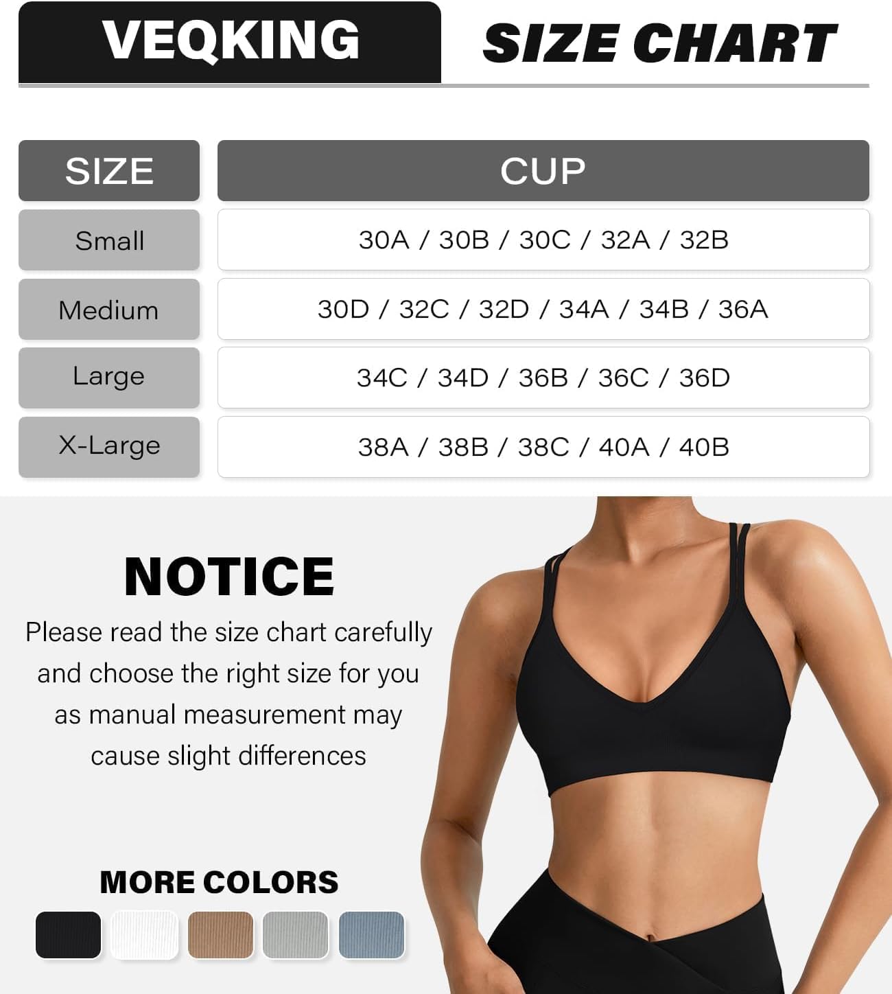 VEQING Seamless V-Neck Women Sports Bras, Padded Cross Back Wireless Low Impact Workout Yoga Bras for Small Chests, 3 Pack - Image 6