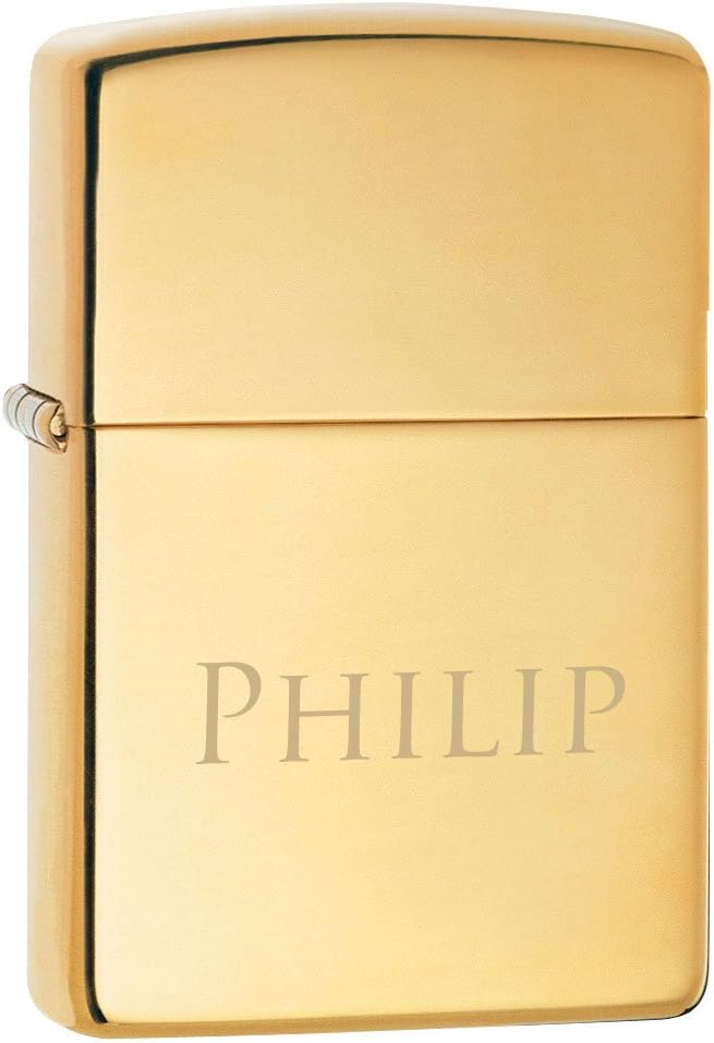 Personalized Zippo High Polish Brass Armor Heavy Wall Lighter with free laser engraving