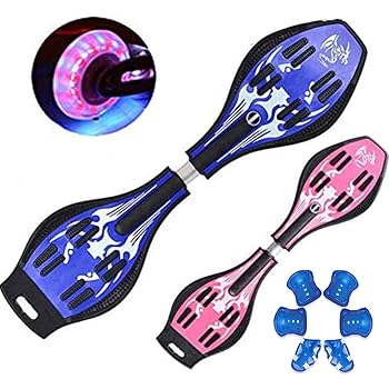 ブレイブボード エスボード 子供用 キックボード スケートボード 収納カバン付き 膝当て付き キッズ用 光るウィール ジェイボード 1年間保証付き 【組み立て済み】 ギフト 誕生日 プレゼント クリスマス ブルー