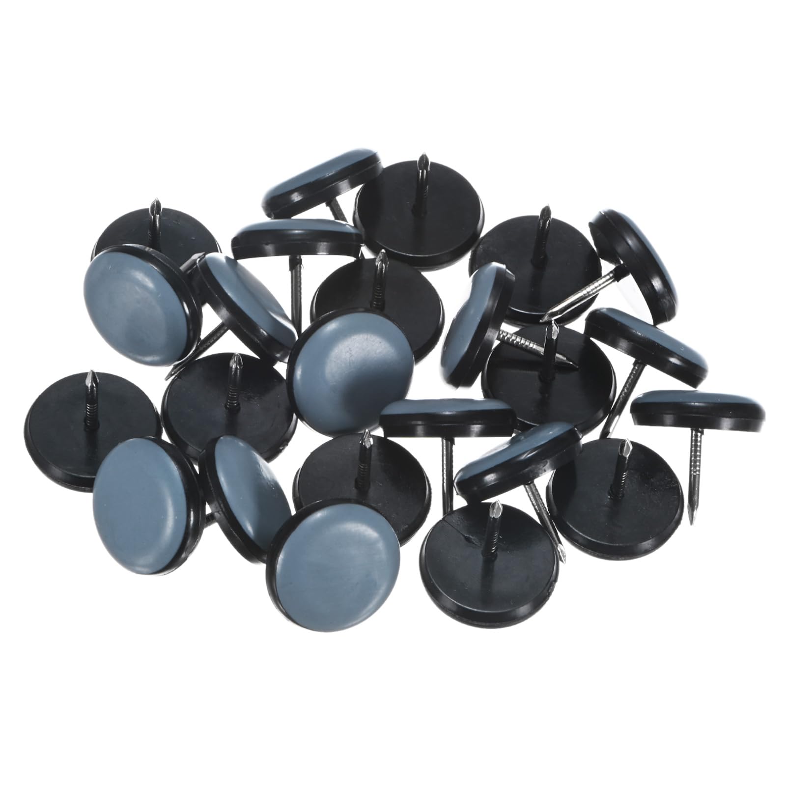 M METERXITY 24-Pack Nail on Furniture Sliders, 0.86" (22mm) PTFE Chair Sliders Glides Round Pads for Chair/Table