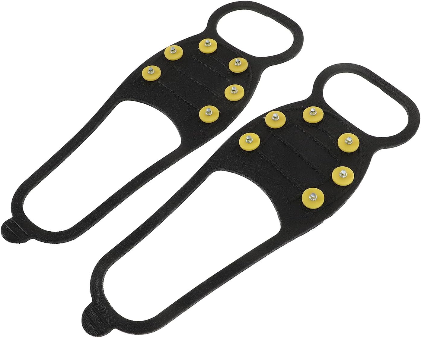 Ice Cleats for Boots Non Slip Shoe Grippers with Yellow Plastic Spikes Silicone Outdoor Climbing Anti-Slip Crampon Spike Covers for Snow and Ice, Size 38-45