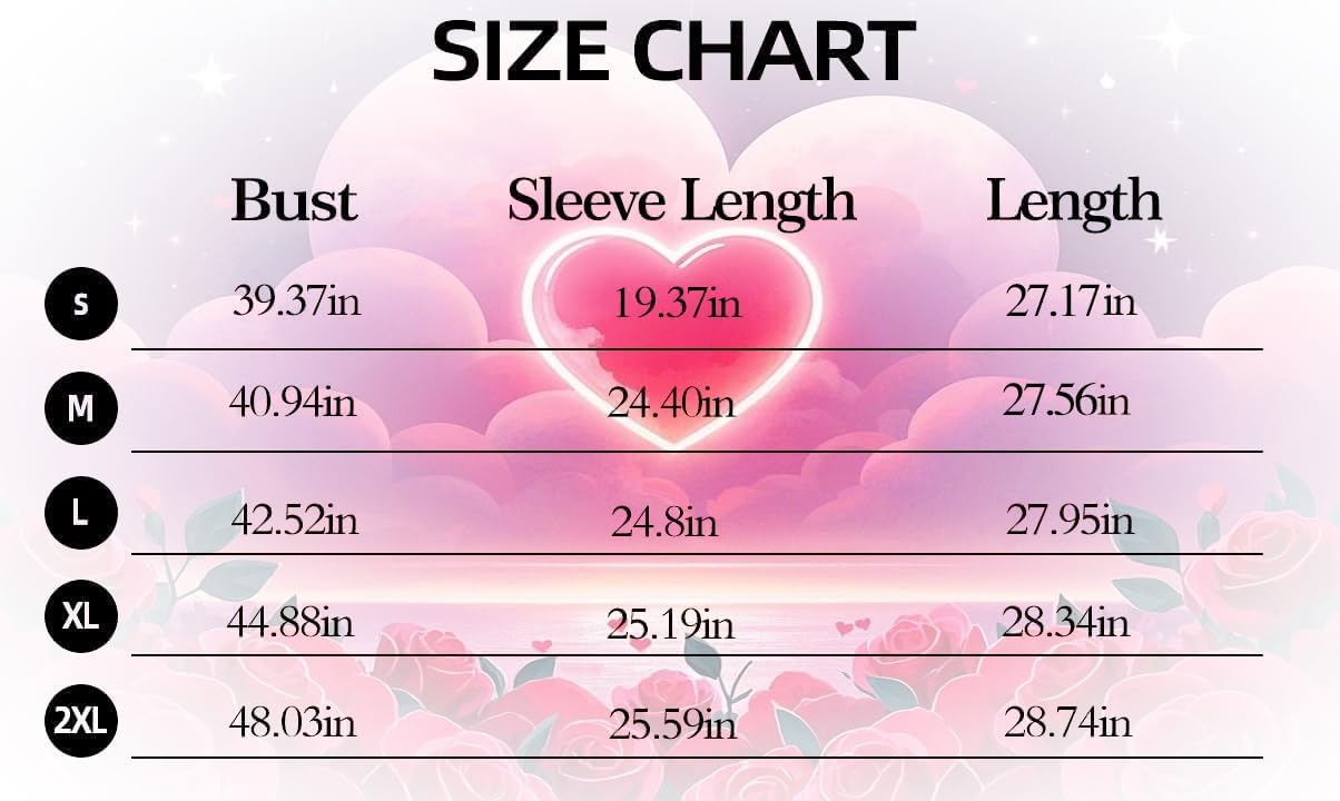 Valentines Shirts for Women Cute Love Heart Shirts Heart Long Sleeve Tops - Image 6