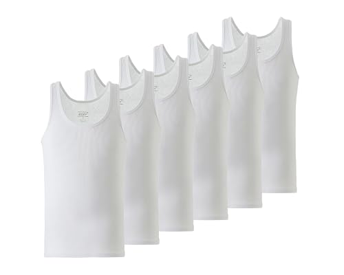 Mody Men's Undershirt Ribbed Tank Top, Crew Neck Cotton Mens