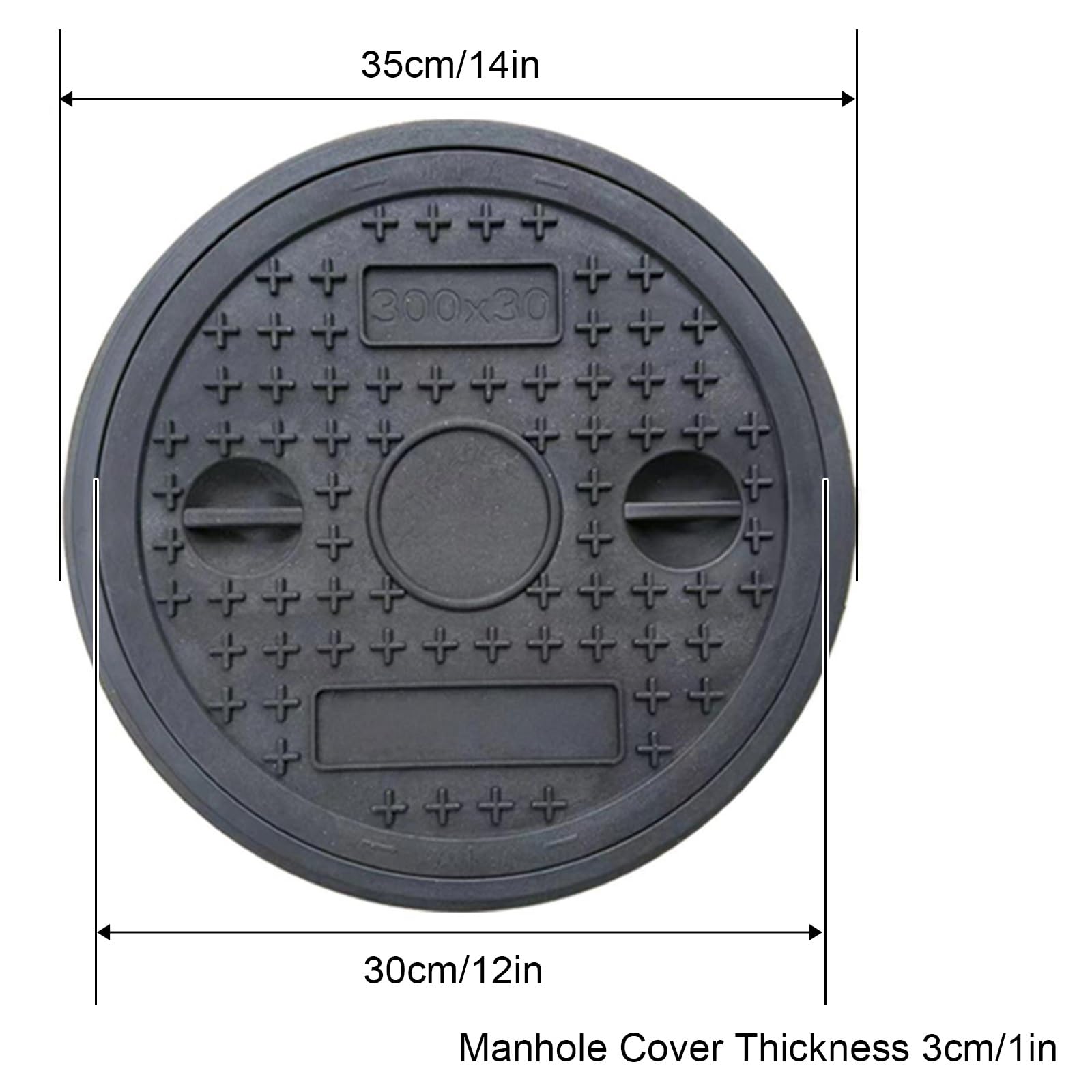 Tapa Arqueta y Marco, Tapa para Tanque Séptico de PE con Asa, Cubierta de Alcantarillado Reforzada y Antideslizante para Patio, Jardín o Pavimento, Carga de 500 Kg