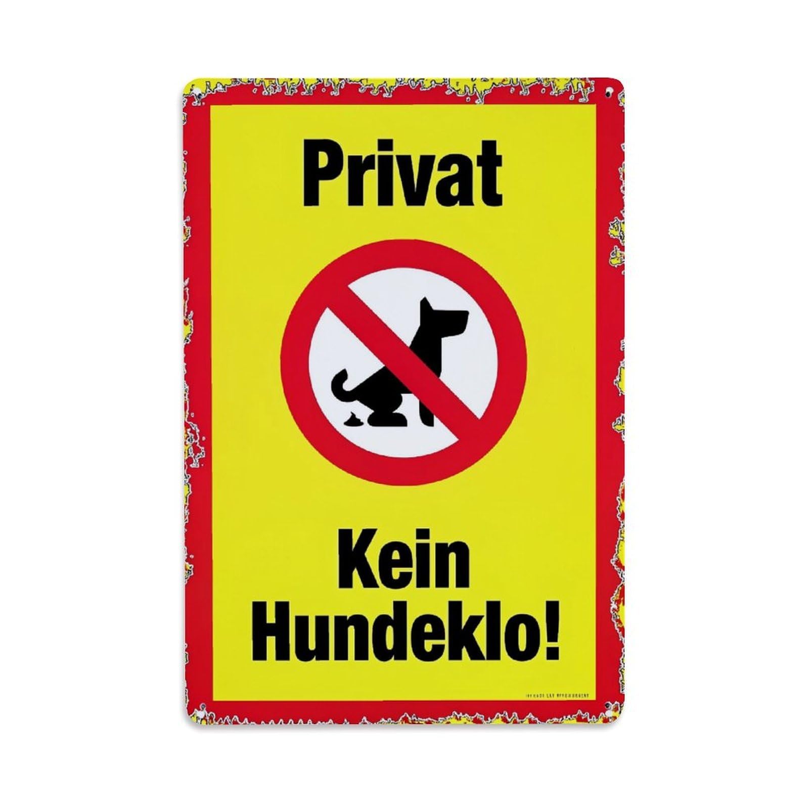 Jdyaojiesheng Vintage Privat Kein Hundeklo Sign Tin Sign Retro Metal Wall Decor Metal Poster, Home Bar Garage Farmhouse Cafe Wall Art Decoration 8X12inches