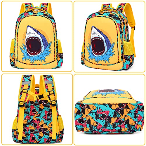 Dorlubel Boys Shark Backpack Set With Lunch Box, School Book Bag For Kids Elementary Preschool(Shark Jaw) #TOP1
