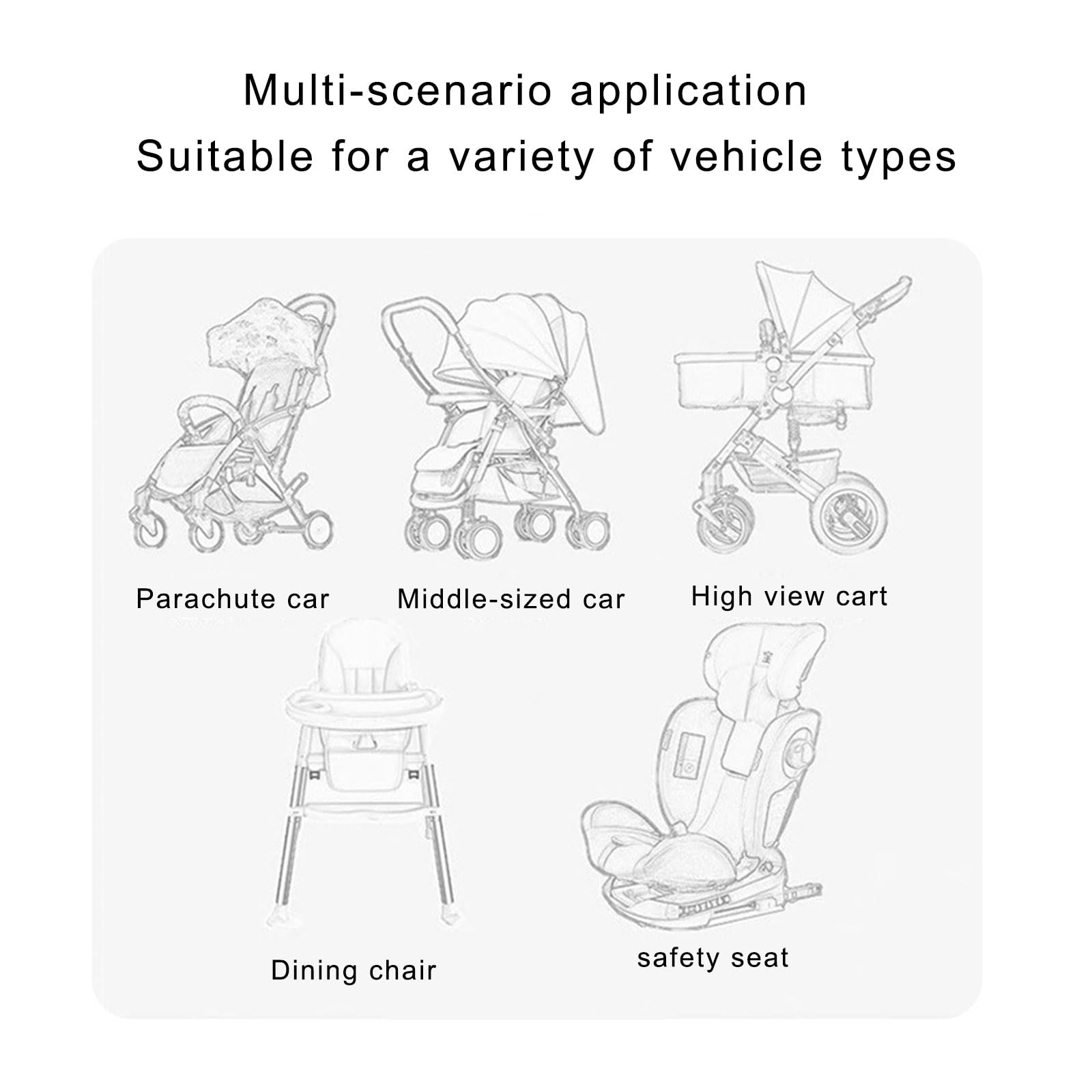 Kinderwagen-Matratze mit bedrucktem Muster, Kissen für Baby-Sitze, Sitzeinlage, Kleinkinderwagen, doppelseitiges Pad