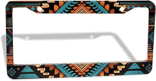 Miniatura 2 de Marco de matrícula de aluminio para automóvil, 2 unidades, con agujeros, nativo suroeste tribal indio azteca