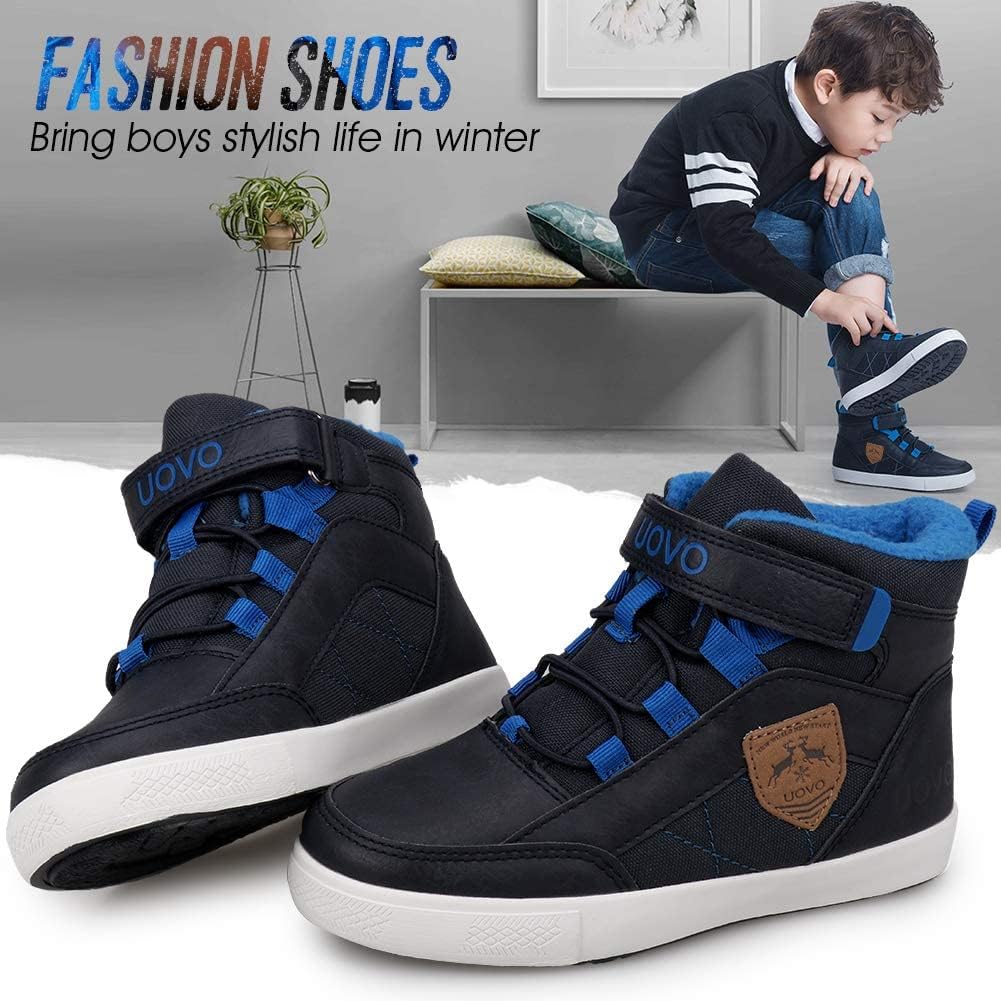 UOVO Kids Boys Shoes Water Resistant Boots Non-Slip Mid-Top Skateboarding Childern Athletic (Little/Big Kids)