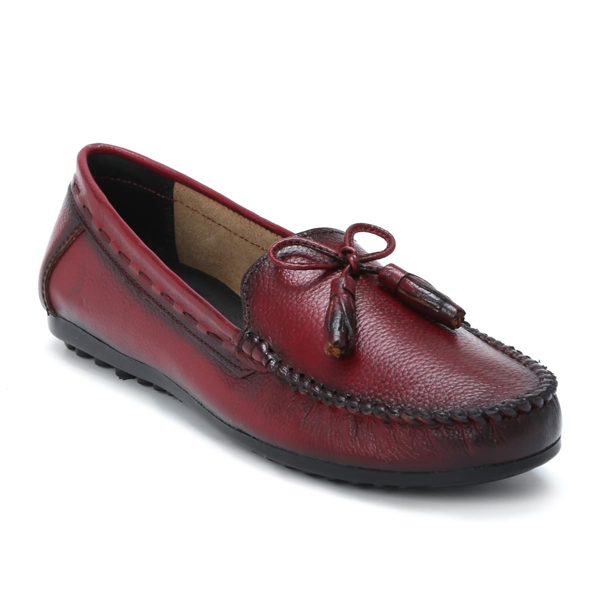 Genuine Burnished Leather Formal Bellies for Women ZMYA-15 | Perfect for Office | Super Light, Non-Slippery, Fatigue Absorbing Loafers with Odour Resistance-image-9