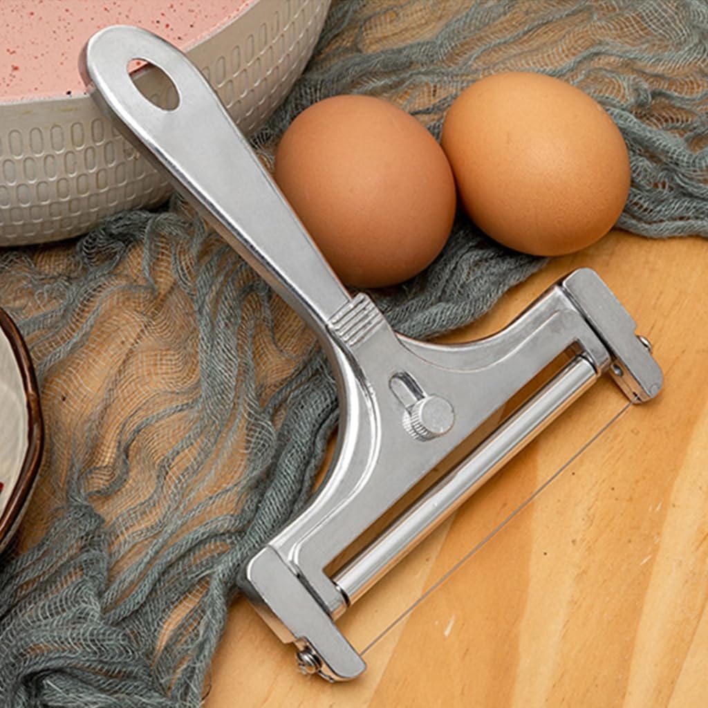 Handheld Wire Cheese Slicers with Adjustable Thickness and Soft Ergonomic Grip