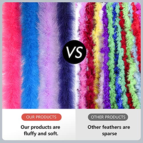 Ihufeather 2 Yard 22G Marabou Feather Boa, 25 Colors, Fluffy Natural Turkey Feather Boas For Diy Crafts, Wedding, Party Dancing Dress Up, Women Costume, Christmas Decoration, Pink #TOP4