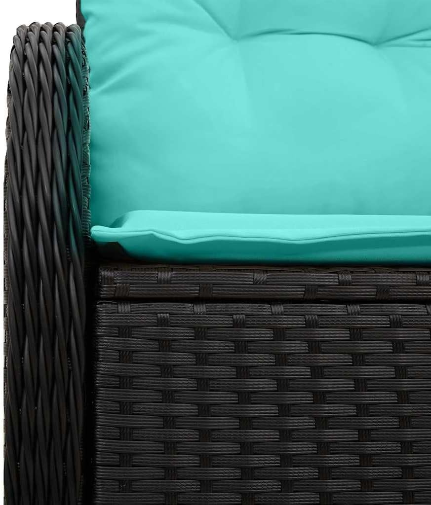 Modular Garden Sofa with Cushion, 47.64 x 24.41 x 27.17 in Poly Rattan, Durable Outdoor Furniture for Patio, Deck, Balcony Patio Chair