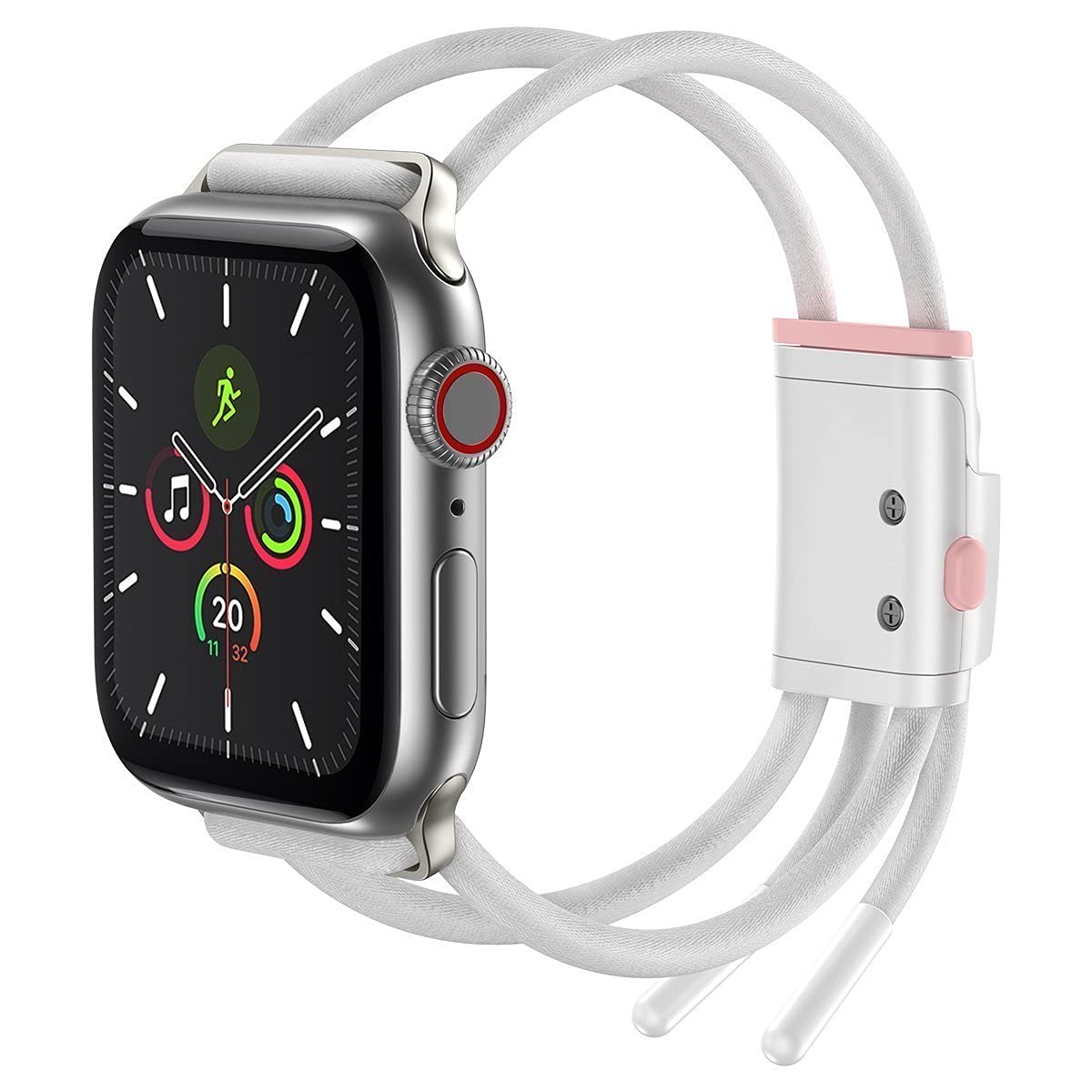Baseus Lets Go, Akıllı Saat Kordonu, Beyaz - Pembe, Apple Watch Seri 3 & 4 & 5 Uyumlu, 42 mm / 44 mm