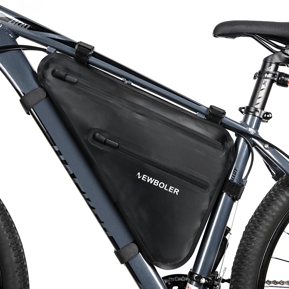 Sacoche De Cadre Vélo étanche - 2,5 L - Pour VTT, Gravel, Route - Noir - Nylon Résistant