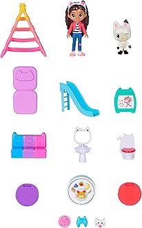 Gabby's Dollhouse Purrfect Dollhouse with 2 Toy Figures, 8 Furniture Pcss, 3 Accessories, 2 Deliveries and Sounds, Kids- 3 and Above