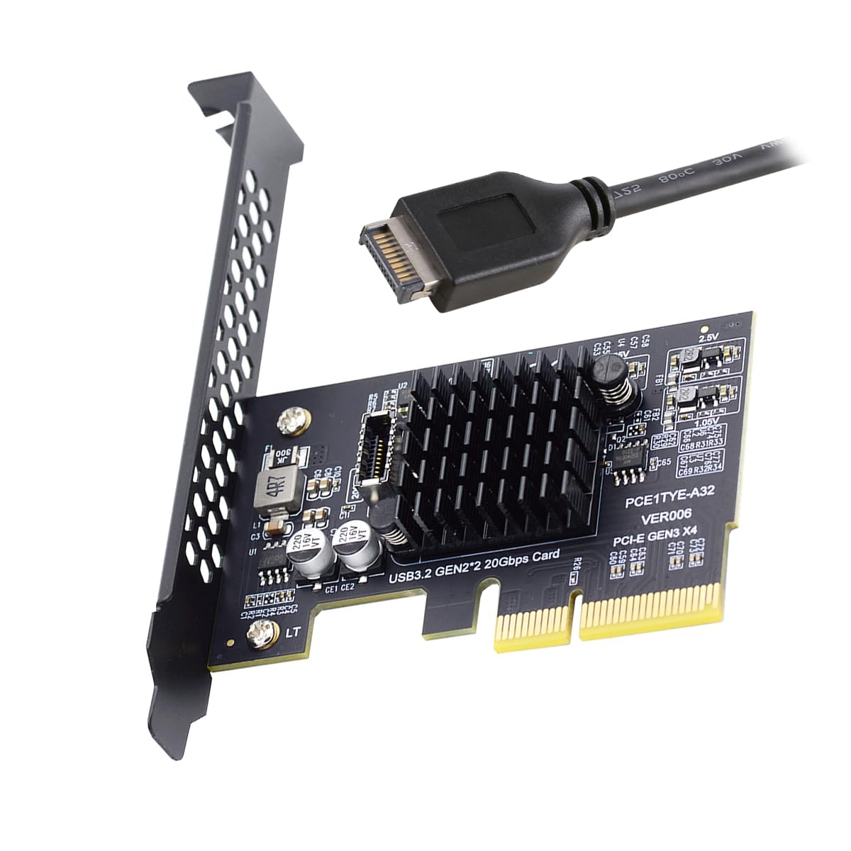 20 Gb/s USB 3.2 Gen2 typ E IDC panel przedni gniazdo do PCI-E 4X Express adapter karty ASM3242 Chipset do płyty głównej komputera stacjonarnego