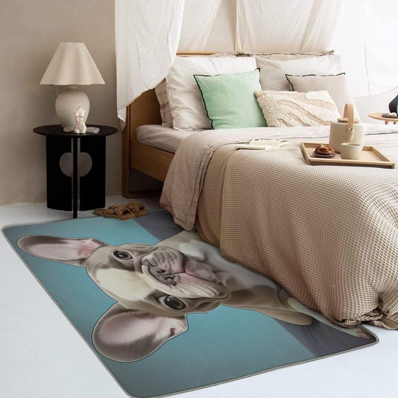 Miniatura 3 de Alfombras lavables para entrada, sala de estar, dormitorio, alfombra de bulldog francés y decoración del hogar, alfombra de área para perros de 2 x