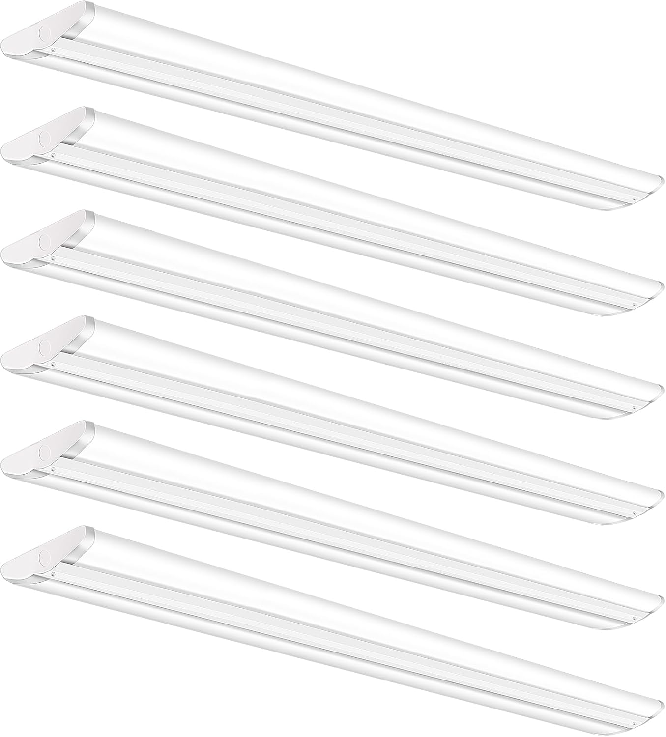 ANTLUX Ultra Slim 4FT LED Wraparound Light, 50W 4 Foot Shop Lights for Garage, No Glare, 5600LM, 4000K, Compact Flush Mount Ceiling Fixtures for Kitchen Workshop, Fluorescent Tube Replacement, 6 Pack