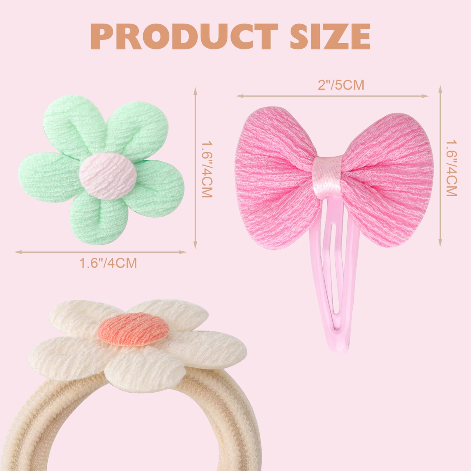 DRESHOW Accessoires de Cheveux pour les Filles Doux Sans Couture arcs et Fleurs Mignon Pinces à Cheveux Bandeau Élastique pour Queue de Cheval pour Tout-petits Nourrissons