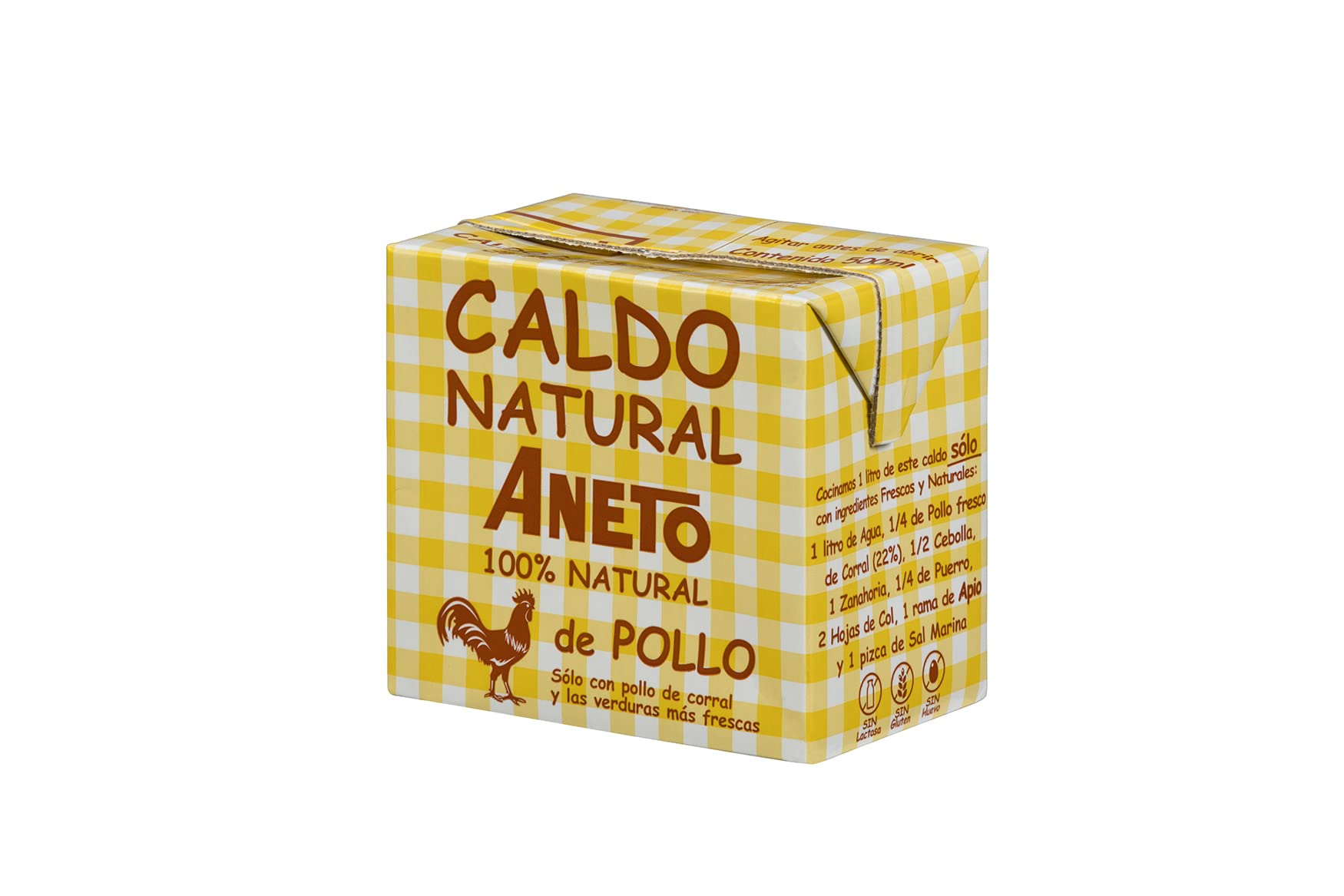 Aneto 100% Naturel - Bouillon de Poulet - boîte de 6 unités de 0,5L