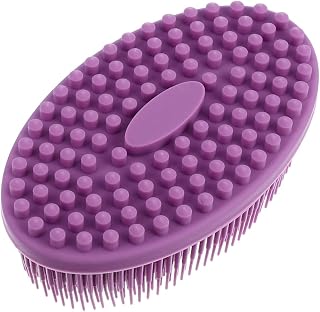 MAGICLULU Silicone Bath Scrubber and Massage Brush for Babies, Purple Shower Brush Soft Silicone Body Scrubbing Tool for Gentle Bathing and Skin Care