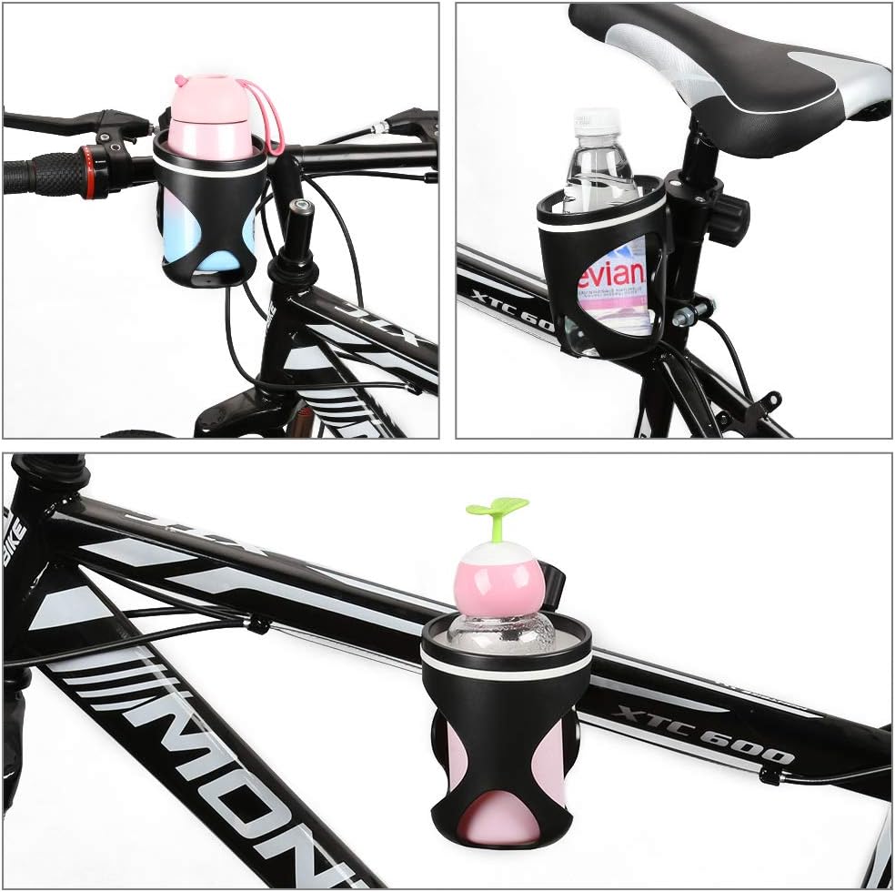 Accmor Stroller Cup Holder, Drink Holder for Stroller, Large Caliber Designed Cup Holder, 360 Degrees Universal Rotation Cup Drink Holder for Stroller, Pushchair, Walker and Wheelchair