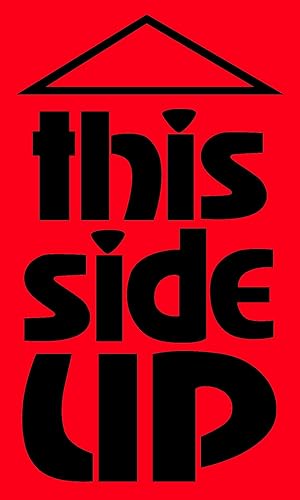 Tape Logic Aviditi Tape Logic - Adhesivo adhesivo de advertencia rojo fluorescente "This Side Up", para envío, manipulación, embalaje y mudanza (1