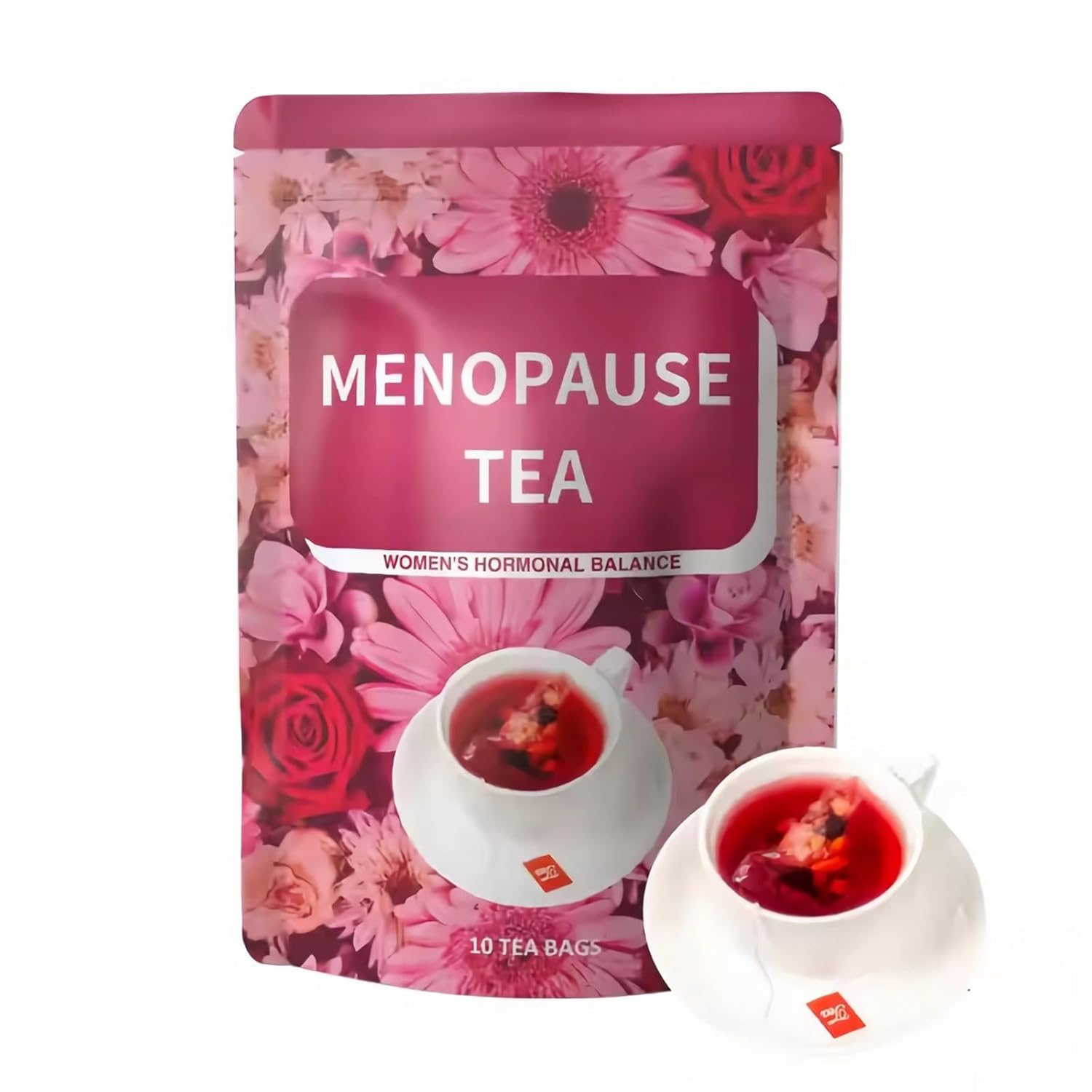 Menopause Tea – Natural Herbal Blend with Rose, Jujube & Mulberry for Relaxation, Sleep Support 10 Sachets for Women’s Health