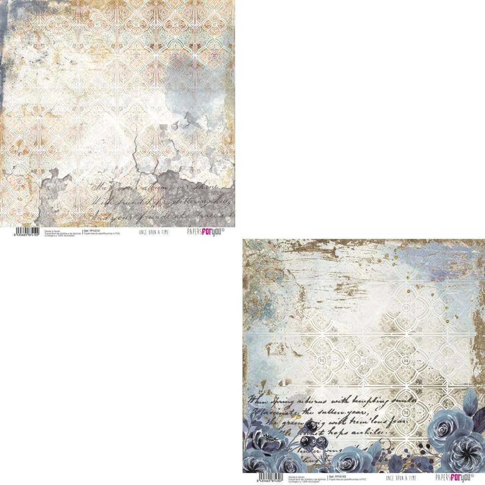 Papers For You 8 Papel Imitacion Tela Papel Scrap 125gr 12x12 (Once Upon a Time