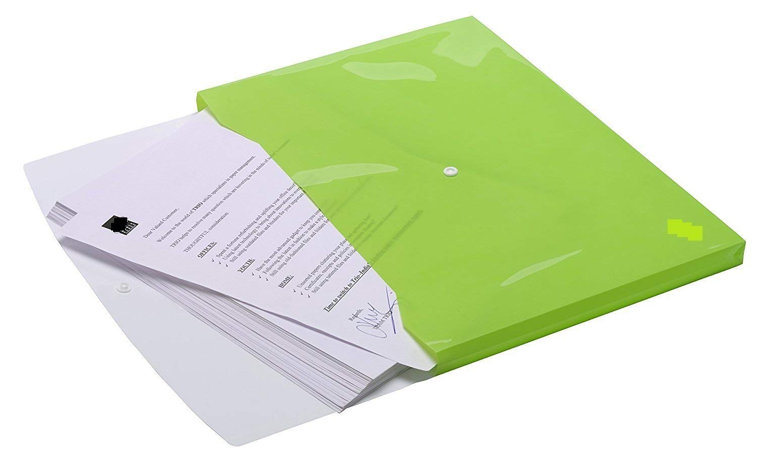 Dokumententasche mit Doppeltasche vorne und hinten, A4, Dokumentenmappe, Umschlaghalter, Aufbewahrungsbox, Druckknopf-Organizer, Kunststoffbehälter für Papiere, Schreibwaren, 10 Stück