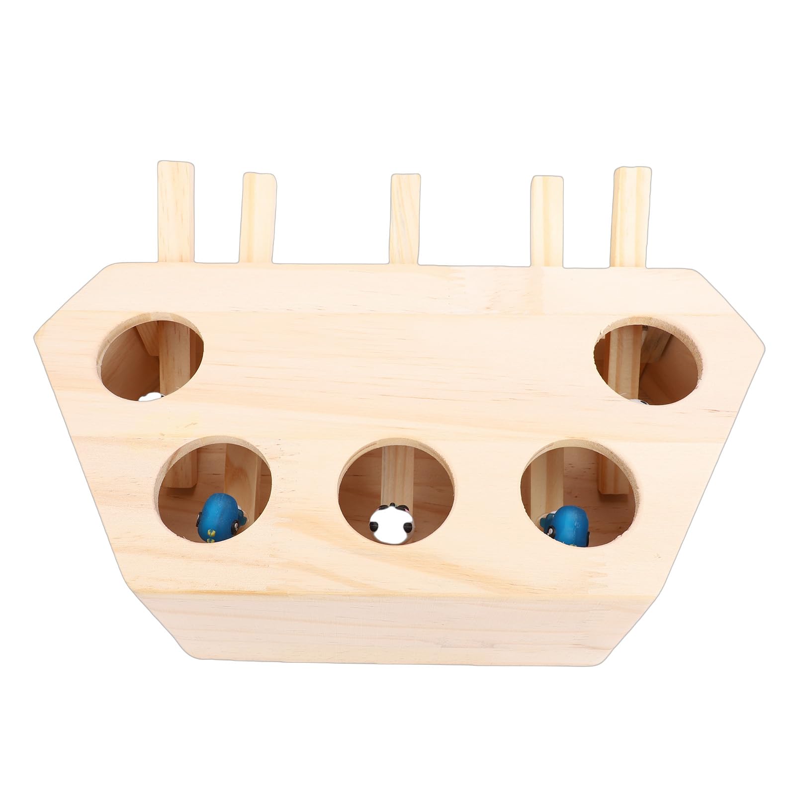 Hölzernes Katzenschlagspielzeug mit 5 Löchern, Reduziert Langeweile, Interaktives Katzen-Puzzle-Box-Spielzeug für Kitty-Übungen