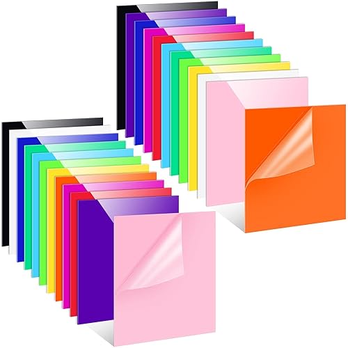 Maitys 24 hojas acrílicas de colores para corte láser, hojas acrílicas opacas de 8 x 8 pulgadas, tableros de panel para grabado láser, corte,
